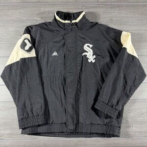 Vintage Apex One Chicago White Sox Baseball Jacket Men's Medium Black Cream